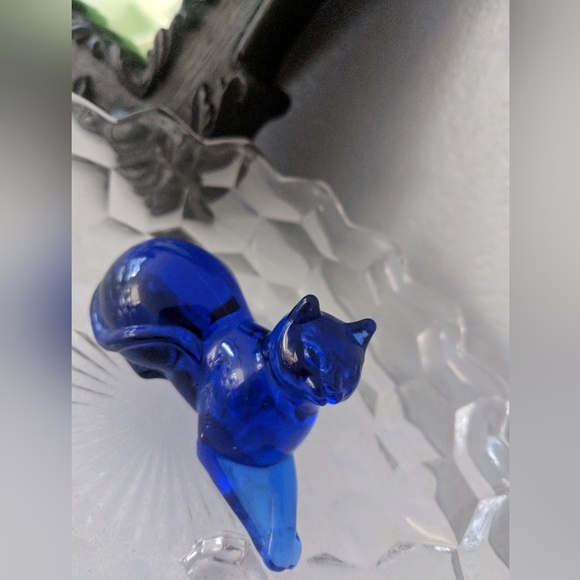 Vintage Franklin Mint Curio Cat Collection Cobalt Blue Decor Spiritual Realm - Picture 6 of 6